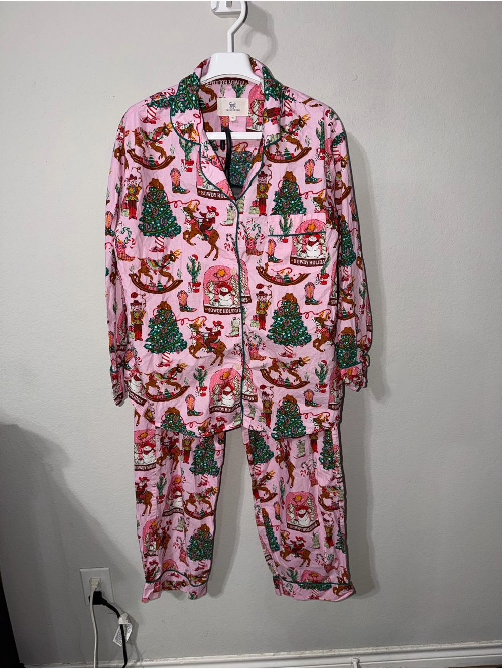 PRINTFRESH - COWBOY CHRISTMAS LONG PAJAMA SET MEDIUM - Picture 3 of 12